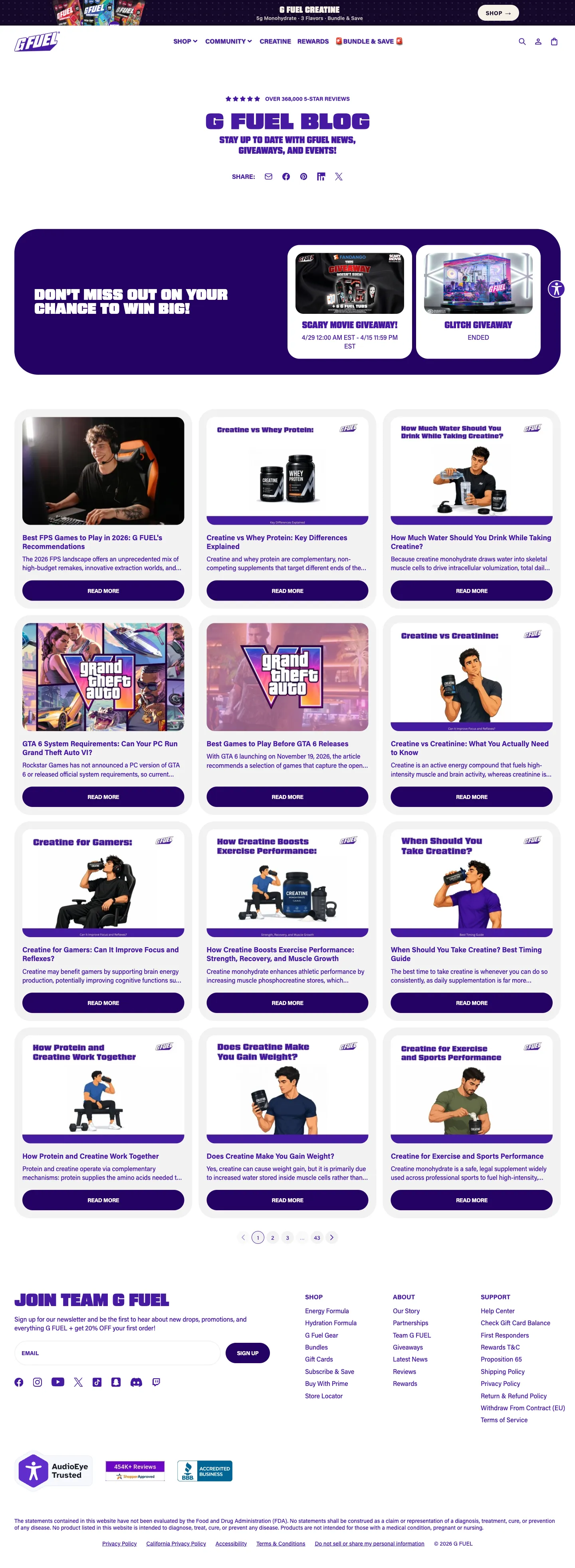 G FUEL, blog (desktop)