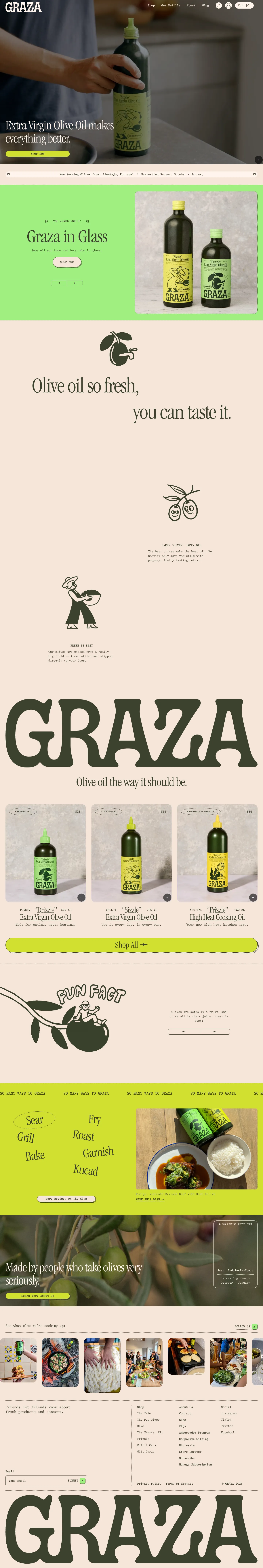 GRAZA, homepage (desktop)