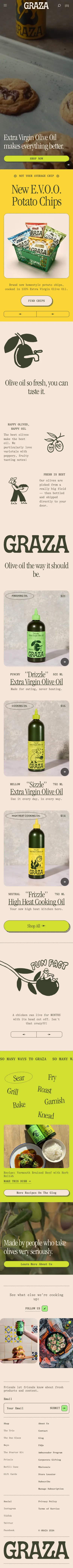 GRAZA, homepage (mobile)