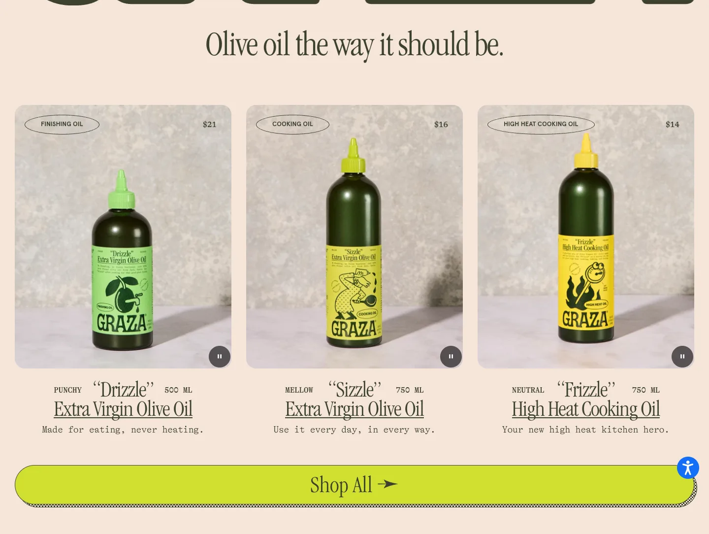 Featured products from GRAZA