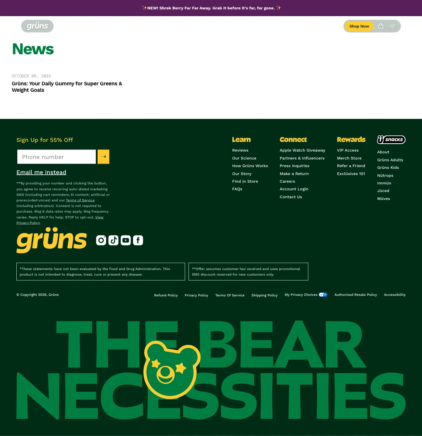 Grüns, blog (desktop)