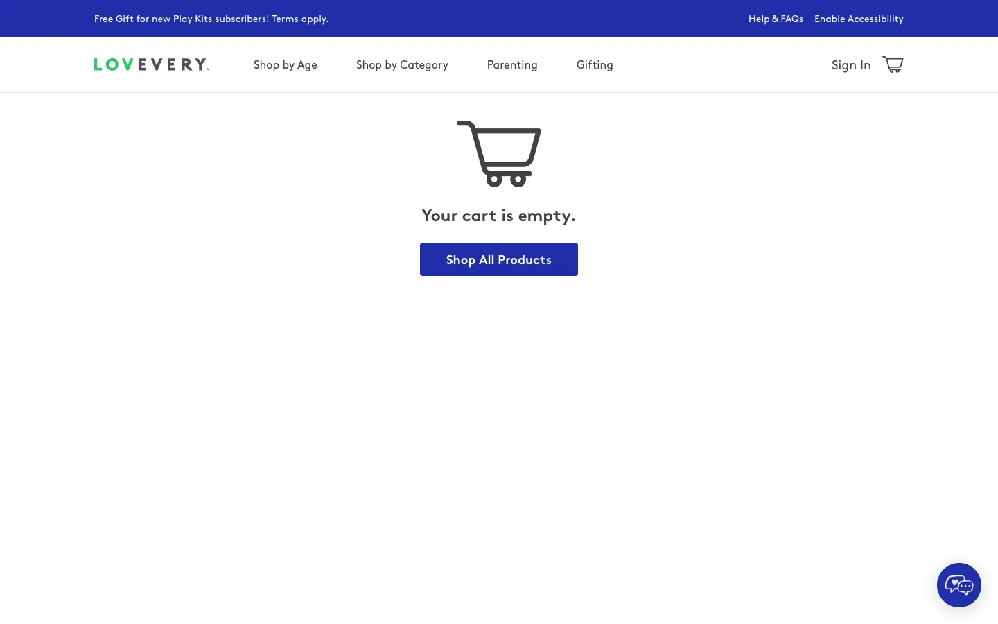Lovevery, cart (desktop)