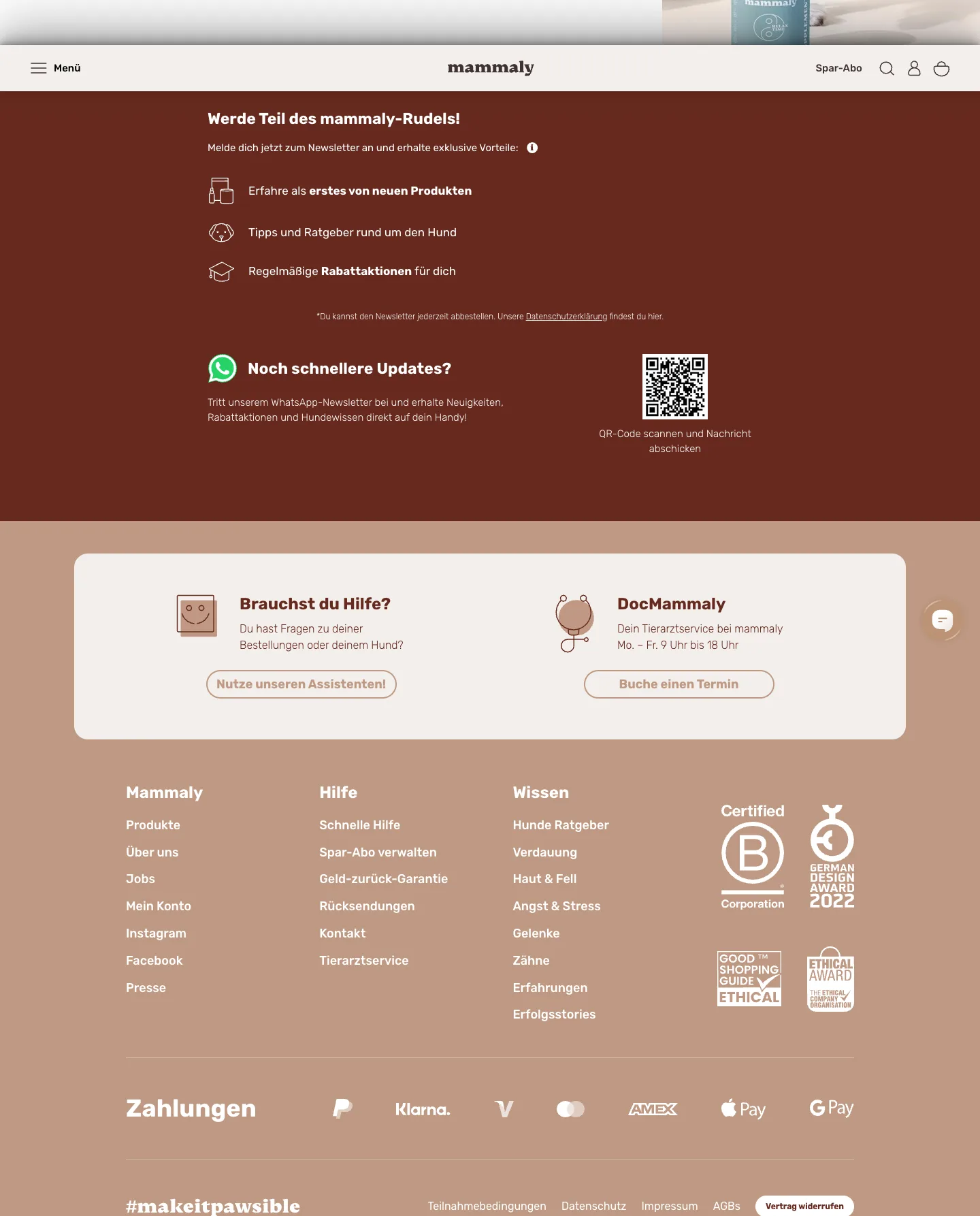 Footer from mammaly