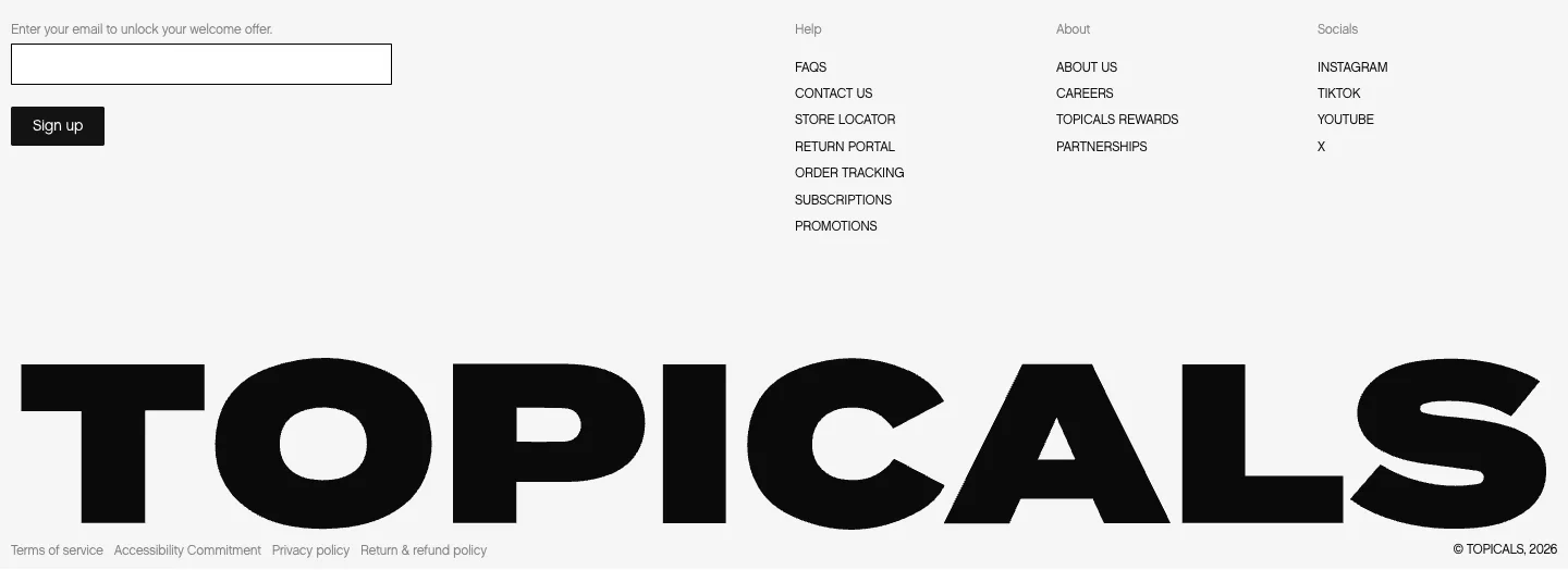 Footer from Topicals