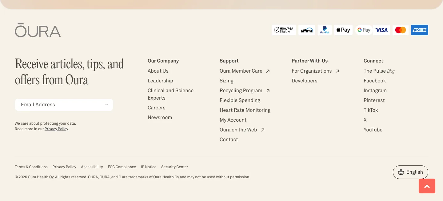 Footer from Oura Ring