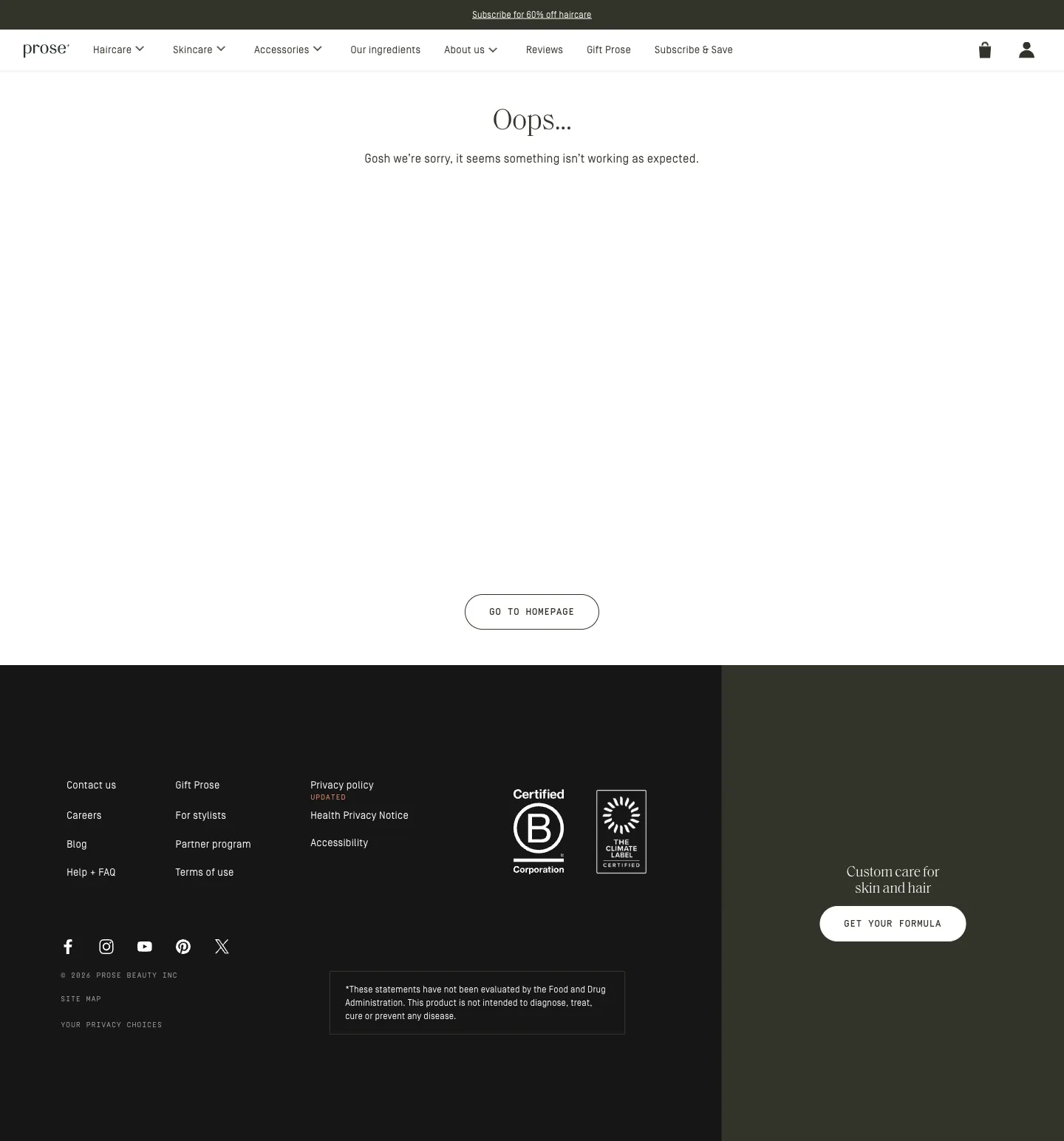 Prose, cart (desktop)