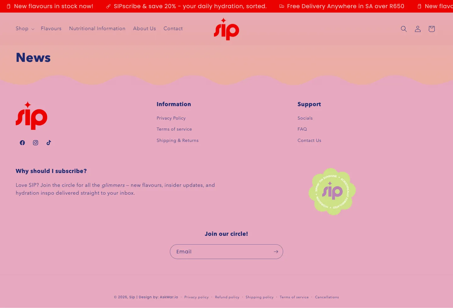 Sip, blog (desktop)
