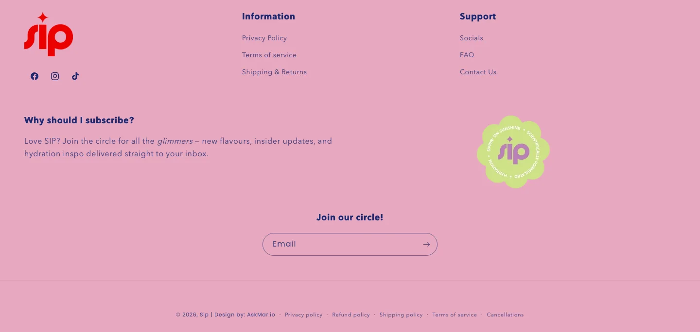 Footer from Sip