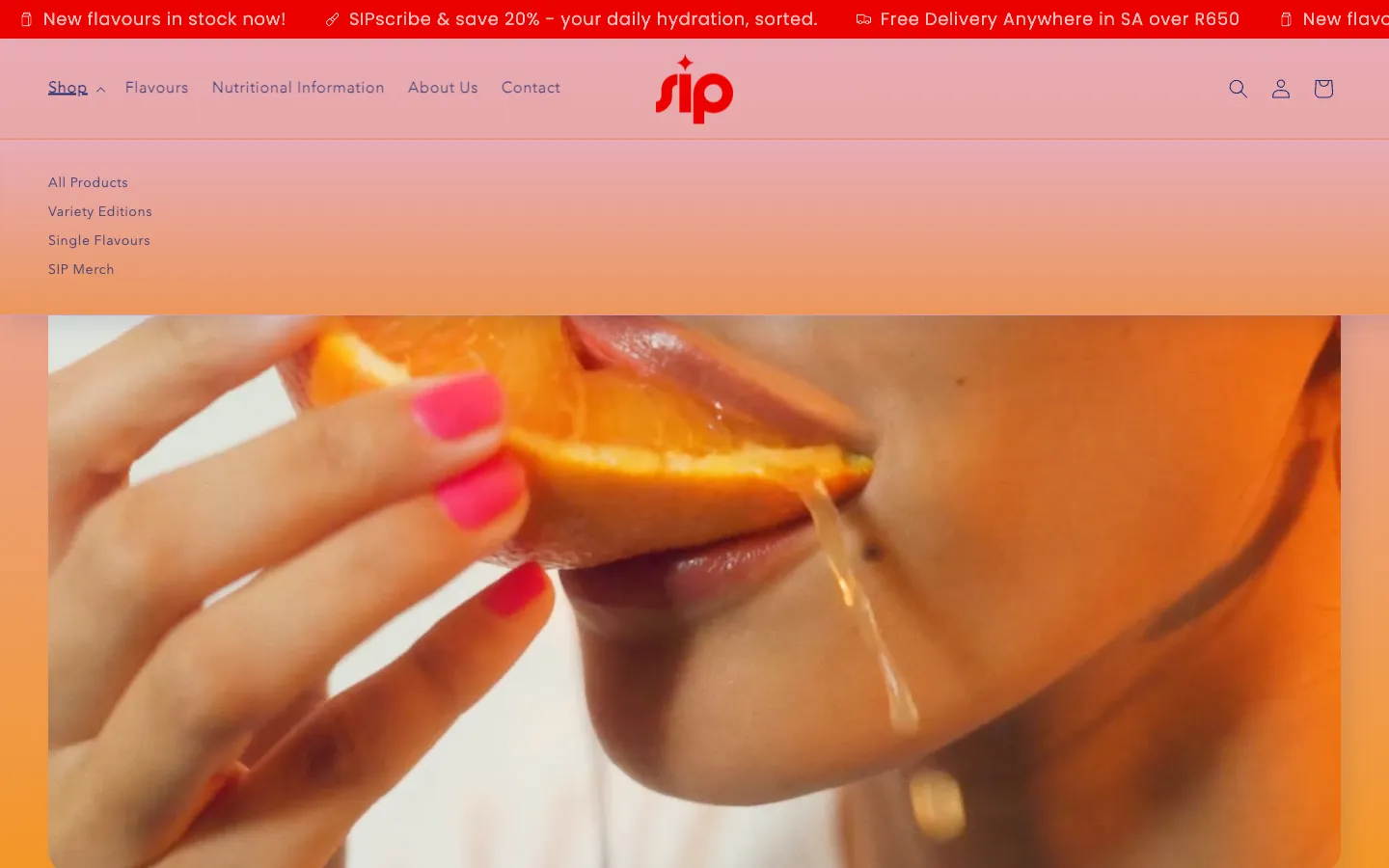 Sip, menu (desktop)