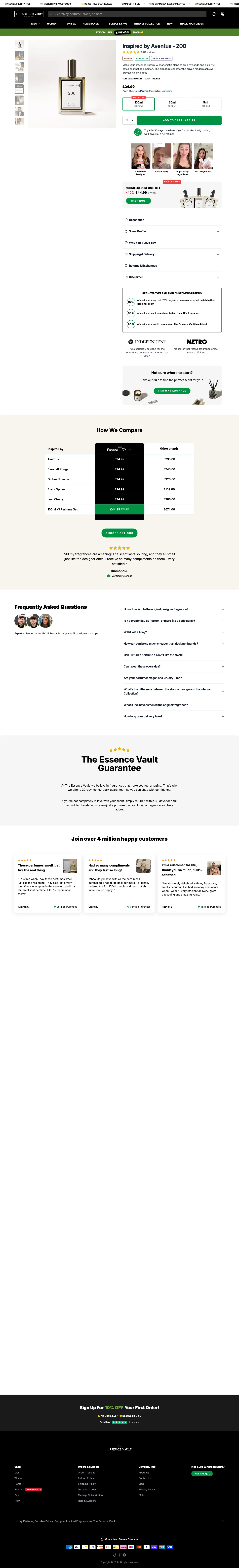 The Essence Vault, pdp (desktop)